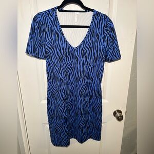 Lulu-B Blue and Black Animal Print Mini Dress